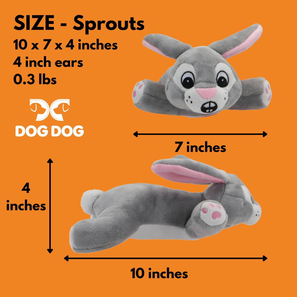 Sprouts - Fat Garden Rabbit - Stuffed Animal Dog Toy