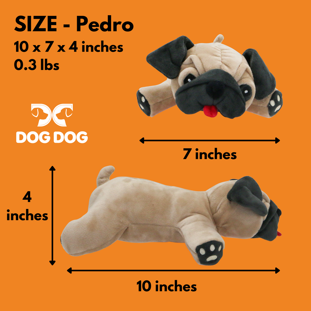 Pedro - Pug Stuffed Animal Dog Toy- Fawn Coloring