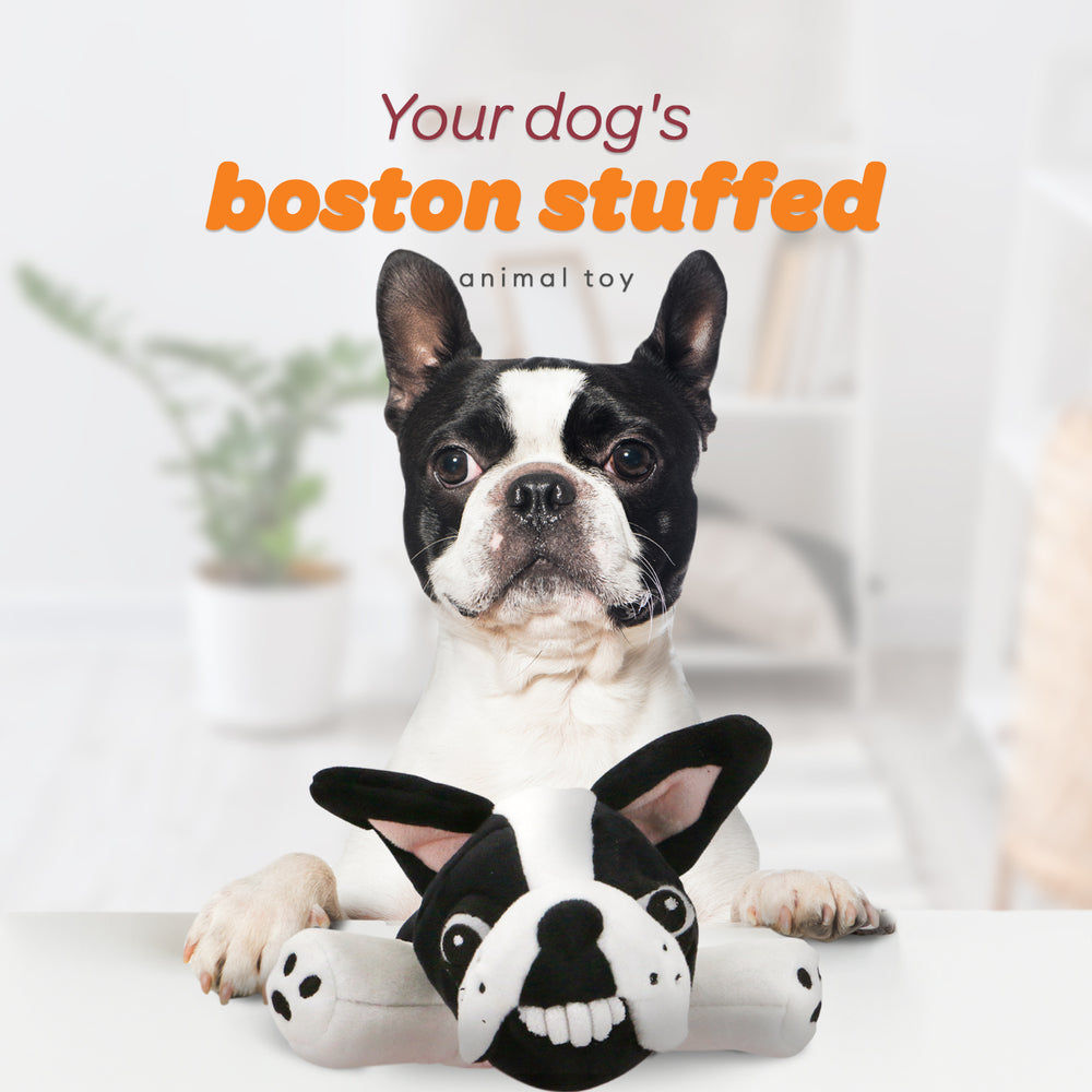 Pepper - Boston Terrier Stuffed Animal Dog Toy- Black and White Coloring